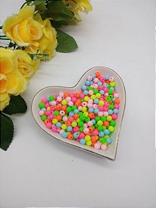 Bola Leitosa 6mm Mix Cores Neon com 25 gramas.