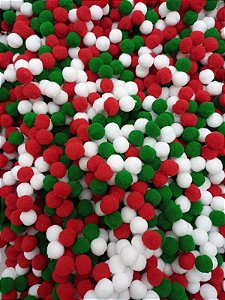 Pompom Mix Natal de 1cm com 100 unidades