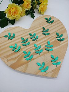 Aplique Raminho Folha em Lonita VERDE 4cm - 5 unidade