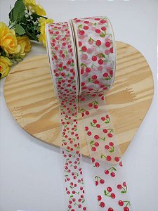 Fita de Organza Cereja com 1 metro.