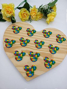 Aplique Emborrachado Mickey Autista 4cm 2 uni.