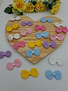 Mix Lacinho de Croche com 10 uni (2,5 x 3cm).