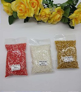 Meia Perola ABS 4mm Colorida com 50 Gramas