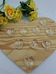 Entremeio Coração Acrilico 2uni tamanho 34x35mm.