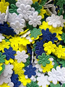 Mix de Mini Flor Prensada 2cm BRASIL Poliéster com 100Uni
