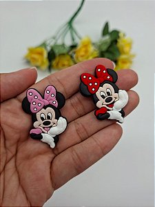 Aplique de Silicone Minnie Lançamento 3 cm - 2 unidade