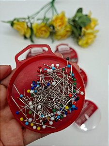 Alfinete de Patchwork Cabeça de Vidro com 100 uni - Circulo