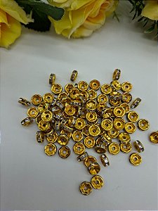 Entremeio Rondela de Strass 8mm com 20 uni