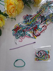 Corrente de Bolinha 10cmx0,2mm com 10 uni - Sortida