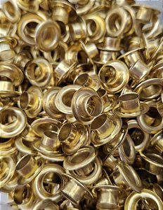 Ilhós Liso com Arruela 10 uni - Dourado