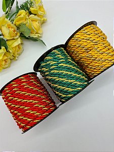 Cordão São Francisco Com Lurex Dourado 5 mm com 10 metro.