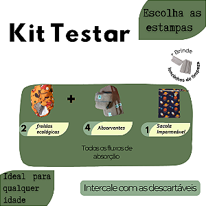 Kit Testar de Fraldas Ecológicas estampas masculinas