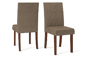 Conjunto 2 Cadeiras Elis para Sala de Jantar Estofada Rustico Malbec/Pecan Dj Móveis