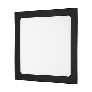 Painel de led quadrado embutir 25w aro preto 6000k