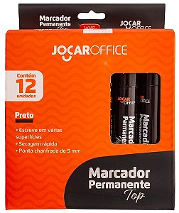 Marcador Permanente Preto Chanfrado Cx/12 Unds Jocar Office