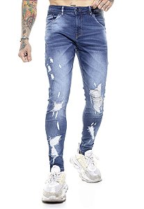 Calça New Azul Rasgada Jeans