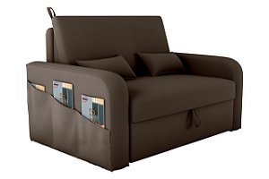 Sofá Cama Lady Dai Matrix 2 Lugares Veludo Marrom