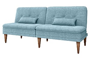 Sofá Cama sem braço Pietra 2 lugares Boucle Azul