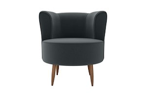 Poltrona Decorativa 1 lugar Savana Veludo Chumbo