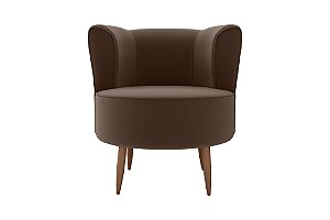 Poltrona Decorativa 1 lugar Savana Veludo Marrom