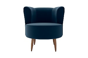Poltrona Decorativa 1 lugar Savana Veludo Azul
