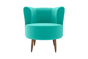 Poltrona Decorativa 1 lugar Savana Veludo Verde Menta