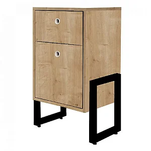 Mesa De Cabeceira Industrial 2 Gavetas Natura Wolli