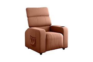 Poltrona Reclinável MX-67 Pulse Veludo Ferrugem Porta Copo