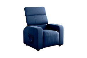 Poltrona Reclinável MX-67 Pulse Veludo Azul Porta Copo