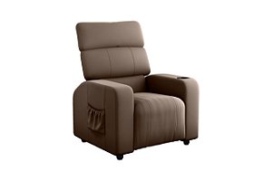 Poltrona Reclinável MX-67 Pulse Veludo Marrom Porta Copo