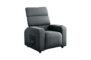 Poltrona Reclinável MX-67 Pulse Veludo Cinza Porta Copo