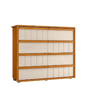 Comoda 8 Gavetas Tarsila Cinamomo e Off White 136cm MDF