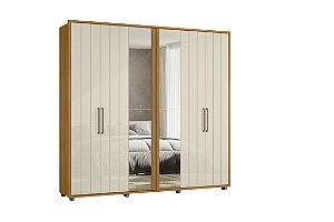 Guarda Roupa 6 Portas com Esp Miro Cinamomo Off White 250cm