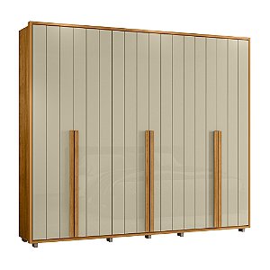 Guarda Roupa 6 Portas e 6 Gavetas Volpi Cumaru e Opala 278cm