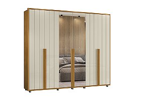 Guarda Roupa 6 Portas com Esp Volpi Cinamomo Off White 278cm