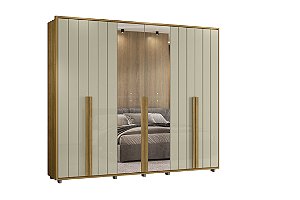 Guarda Roupa 6 Portas com Espelhos Volpi Cumaru Opala 278cm