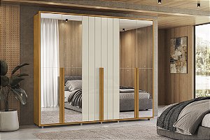 Guarda Roupa 6 Portas com Esp Volpi Cinamomo Off White 278cm