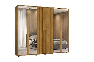 Guarda Roupa 6 Portas com Espelhos Volpi Cinamomo 278cm