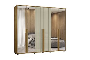 Guarda Roupa 6 Portas com Espelhos Volpi Cumaru Opala 278cm