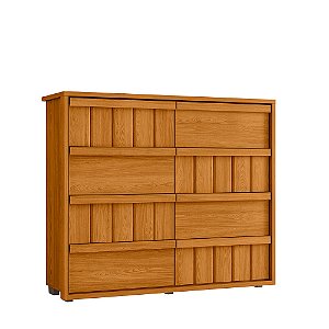 Comoda 8 Gavetas Tarsila Cinamomo 136cm 100%MDF Ripado