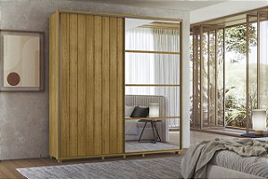 Guarda Roupa Casal Monet Cumaru Ripado 2 Portas