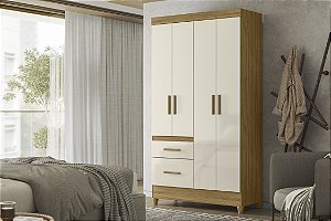 Guarda Roupa Solteiro Madri Freijo Off White 4 portas