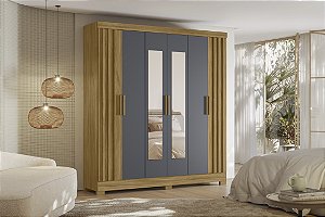 Guarda Roupa casal Valenca Freijo / Cinza Ripado 6 portas