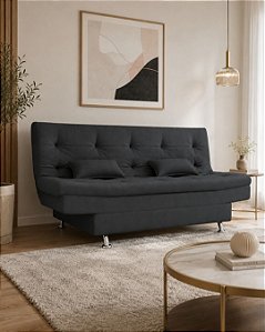 Sofa Cama Salome 3 Lugares sem braços compacto cinza escuro