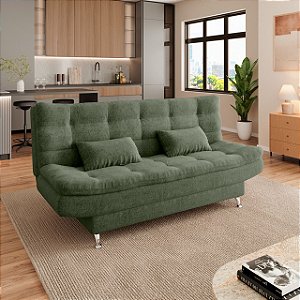 Sofa Cama Salome 3 Lugares sem braços verde compacto
