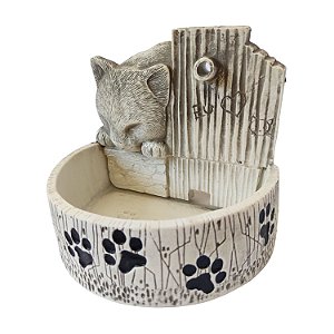 fonte de água de resina gatinho