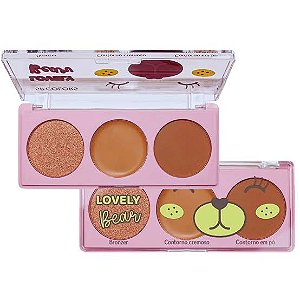 PALETA BRONZER E CONTORNO LOVELY BEAR COR A - SP COLORS