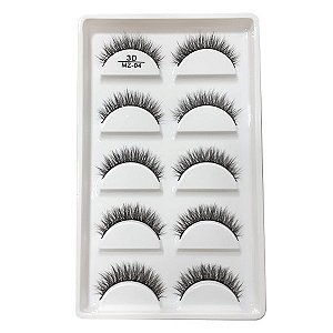 MZ04 - CARTELA DE CÍLIOS POSTIÇOS 5 PARES 3D