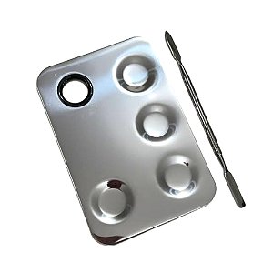 PLACA E ESPÁTULA DE AÇO INOX PARA MISTURAR BASE - MEYLIS