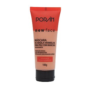 MÁSCARA DE ARGILA VERMELHA PARA PELE COM MANCHAS NEW FACE - PORÁN